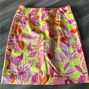 Lilly Pulitzer Bright Yellow Floral A-Line Skirt - Women